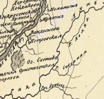 Карта 1816 г, речка Колка. Карта сочинена, гравирована и напечатана при собственном Его Императорского Величества депо карт. Масштаб 20 верст в дюйме.